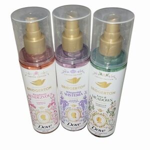 Dove x Bridgerton Limited Edition Body Mist Lot of 3 Raspberry Wisteria Meadows